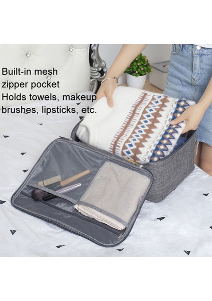 Kısa Seyahat Saklama Çantası Çift Fermuarlı Tasarım Oxford Kumaş Giysi Çantası Bavula Uygun - Gri (Yurt Dışından) fiyatları