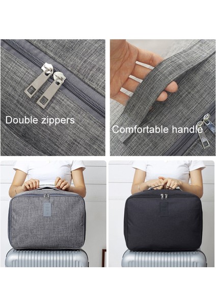 Kısa Seyahat Saklama Çantası Çift Fermuarlı Tasarım Oxford Kumaş Giysi Çantası Bavula Uygun - Gri (Yurt Dışından) modelleri