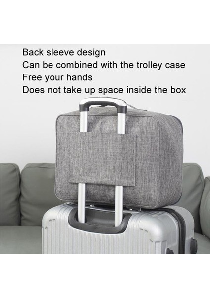 Kısa Seyahat Saklama Çantası Çift Fermuarlı Tasarım Oxford Kumaş Giysi Çantası Bavula Uygun - Gri (Yurt Dışından) fırsatları