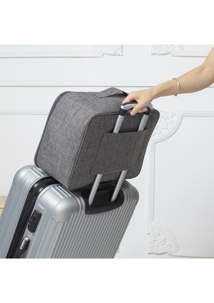 Kısa Seyahat Saklama Çantası Çift Fermuarlı Tasarım Oxford Kumaş Giysi Çantası Bavula Uygun - Gri (Yurt Dışından) indirimleri