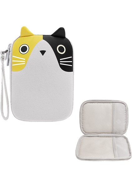 Bubm BM01001005 Tek Katmanlı Karikatür Şekilli Sabit Disk Kutusu Darbeye Dalı Harici Sabit Disk Saklama Çantası Kablo Düzenleyici Kılıfı Seyahat Aksesuarları - Kedi (Yurt Dışından)