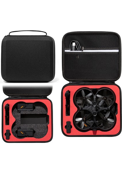 Djı Avata Taşınabilir Drone Saklama Çantası Sert Kabuklu Darbeye Dalı Taşıma Çantası - Siyah / Kırmızı Astar (Yurt Dışından)