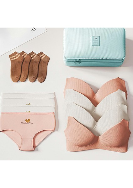 Çift Katmanlı Seyahat Iç Çamaşırı Saklama Çantası Su Geçirmez Taşınabilir Sütyen Düzenleyici Saplı - Bej (Yurt Dışından) fiyatları