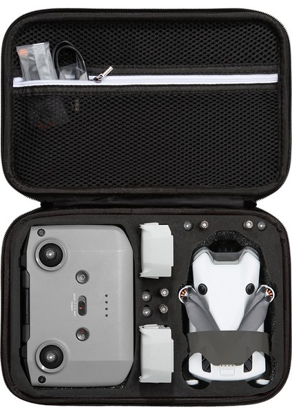 Djı Mini 4 Pro Fly More Combo Rc Drone Aksesuarları Saklama Çantası Darbeye Dalı Eva + Kumaş El Çantası - Siyah+Siyah (Yurt Dışından) modelleri