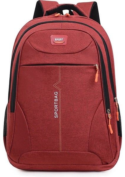 Büyük Kapasiteli Seyahat Naylon Sırt Çantası Okul Çantası Dizüstü Bilgisayar Depolama Çift Omuz Çantası - Kırmızı (Yurt Dışından)