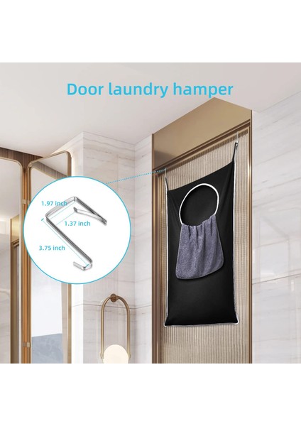 Banyo Kirli Çamaşır Sepeti Çamaşır Saklama Çantası Duvara Monte Askılı Giysi Düzenleyici - Siyah (Yurt Dışından) fiyatları