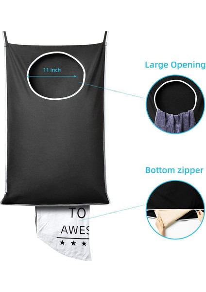 Banyo Kirli Çamaşır Sepeti Çamaşır Saklama Çantası Duvara Monte Askılı Giysi Düzenleyici - Siyah (Yurt Dışından) modelleri