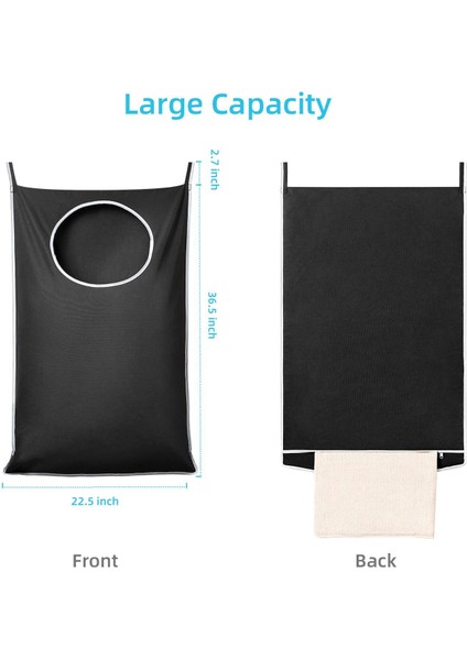 Banyo Kirli Çamaşır Sepeti Çamaşır Saklama Çantası Duvara Monte Askılı Giysi Düzenleyici - Siyah (Yurt Dışından) indirimleri