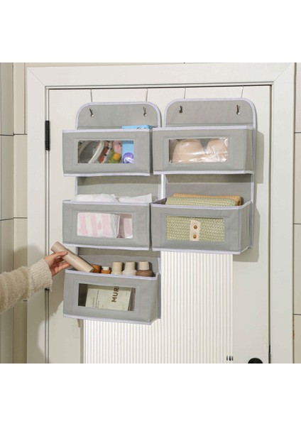 Kapı Üstü Askılı Düzenleyici 2 Katlı Saklama Çantası Şeffaf Pencereli Kumaş Askılı Oyuncaklar ve Çeşitli Eşyalar Için - Sarı (Yurt Dışından) modelleri