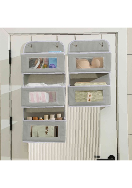 Kapı Üstü Askılı Düzenleyici 2 Katlı Saklama Çantası Şeffaf Pencereli Kumaş Askılı Oyuncaklar ve Çeşitli Eşyalar Için - Sarı (Yurt Dışından) fırsatları