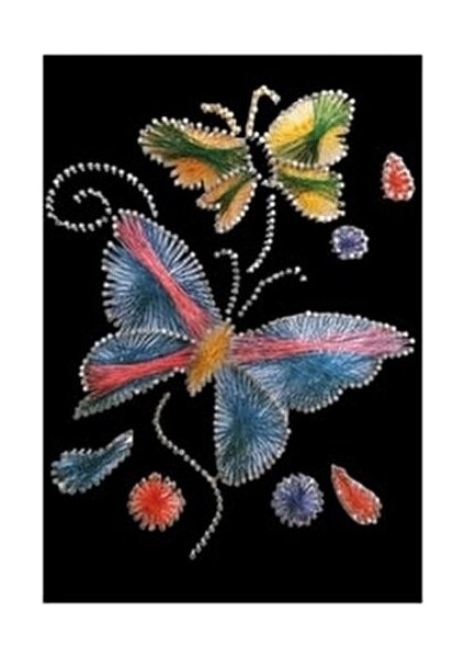 Filografi Seti Ahşap Zemin ile Renkli İplikler İçeren 23x33 cm Eğlenceli Hobi Seti modelleri