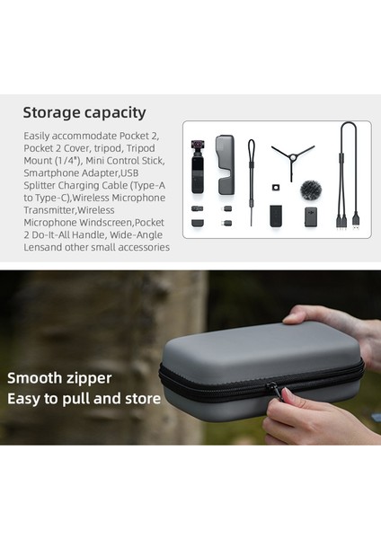 Djı Pocket 2 Taşıma Çantası Seyahat Saklama Çantası Darbeye Dalı Koruyucu Kılıf ve Karabina ile Brdrc DJI-8183 (Yurt Dışından) indirimleri