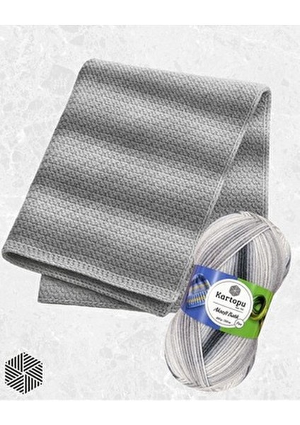 Aksoft Batik Ebruli El Örgü İpi %100 Akrilik 100 gr Gri Tonlarında modelleri
