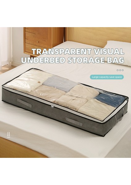 Yatak Altı Saklama Çantası Katlanabilir Şeffaf Pencereli Toz Geçirmez Nem Geçirmez Dokumasız Kumaş Giysi Düzenleyici - Siyah (Yurt Dışından) fiyatları