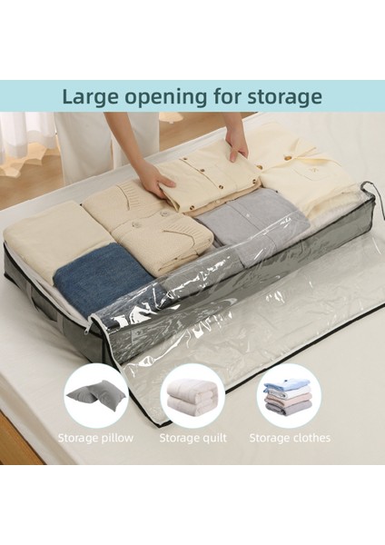 Yatak Altı Saklama Çantası Katlanabilir Şeffaf Pencereli Toz Geçirmez Nem Geçirmez Dokumasız Kumaş Giysi Düzenleyici - Siyah (Yurt Dışından) fırsatları