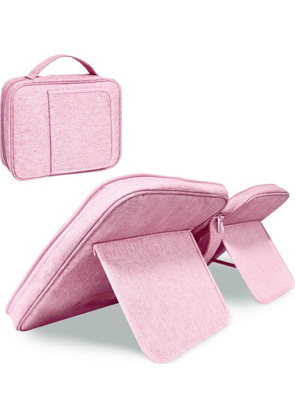 Çok Işlevli Kırtasiye Kitap Saklama Çantası Ayaklı Tasarım Kitap Sergileme Düzenleyici Kese - Pembe (Yurt Dışından)