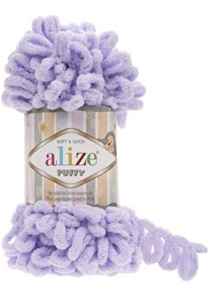 Puffy 146 Lavanta Fantezi İplik 100 gr Şiş ve Tığ Kullanımına Gerek Olmadan Örülebilir fiyatları