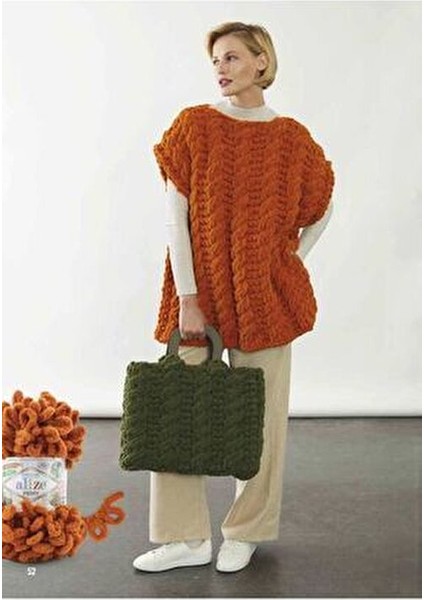 Puffy 60 Siyah Mikropolyester Malzeme ile Şiş ve Tığsız Örme İpliği Tek Parça