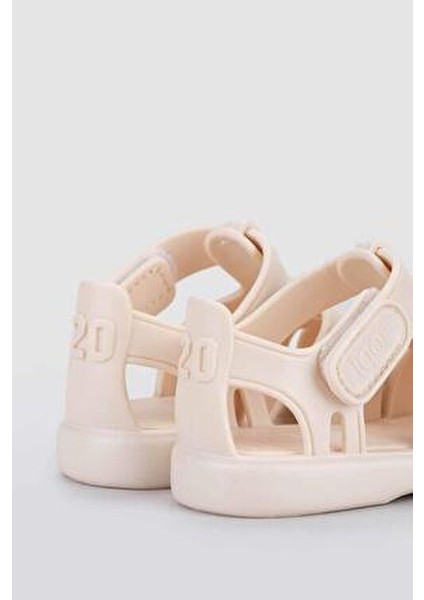 TOBBY SOLID Kız Çocuk Sandalet Düz Desen ile Rahat Kullanım Pudra Renk