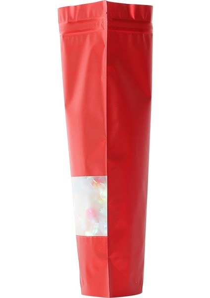 MX-104 100 Adet 10X15CM+3CM 20C Şeffaf Pencereli Gıda Poşetleri Renkli Ayakta Duran Fermuarlı Saklama Poşeti - Kırmızı (Yurt Dışından) fiyatları