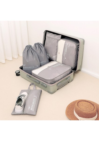 Bavul, Seyahat, Bagaj, Düzenleyici ve Saklama Çantası Için 6 Adet / Takım Twill Polyester Paketleme Küpleri - Siyah (Yurt Dışından) fiyatları