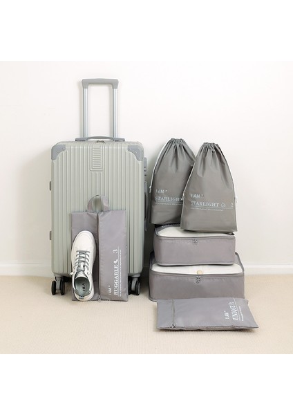 Bavul, Seyahat, Bagaj, Düzenleyici ve Saklama Çantası Için 6 Adet / Takım Twill Polyester Paketleme Küpleri - Siyah (Yurt Dışından) modelleri