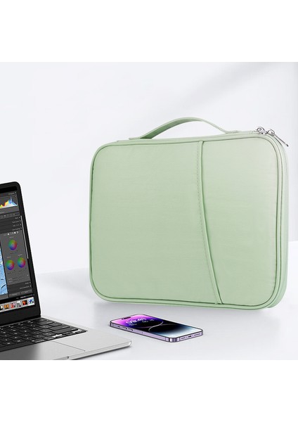 10,5-11 Inç Dizüstü Bilgisayar Sap Çantası Dizüstü Bilgisayar Taşınabilir Taşıma Çantası Naylon Saklama Çantası - Bej (Yurt Dışından) modelleri