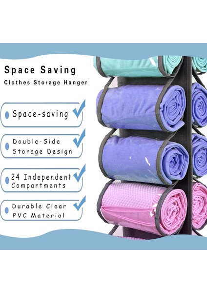 24 Cepli Çift Taraflı Askılı Saklama Çantası Gardırop Kapağı Arkası Tayt Yelek Havlu Düzenleyici - Gri (Yurt Dışından) fiyatları