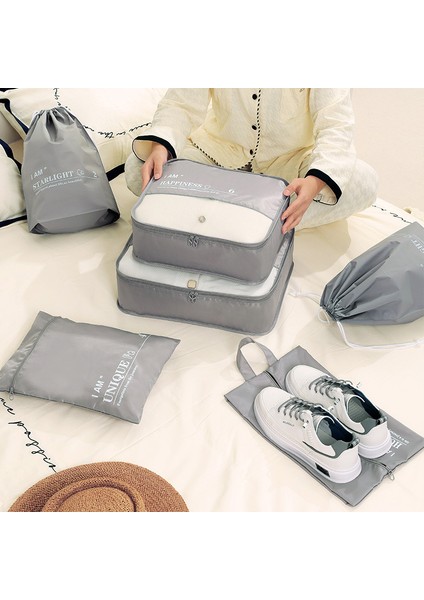 Bavul, Seyahat, Bagaj, Düzenleyici ve Saklama Çantası Için 6 Adet / Takım Twill Polyester Paketleme Küpleri - Siyah (Yurt Dışından) fırsatları