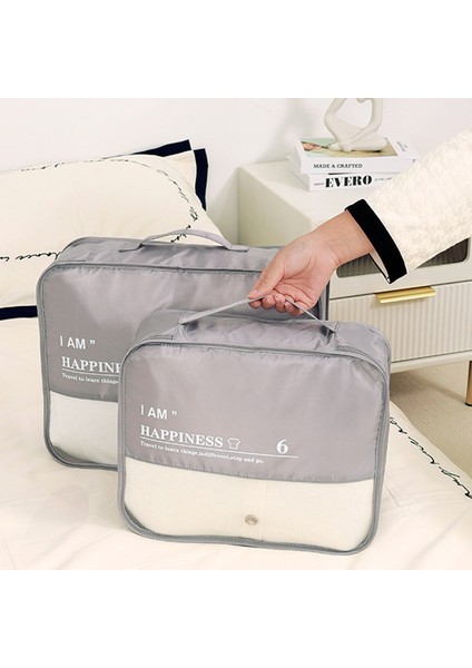 Bavul, Seyahat, Bagaj, Düzenleyici ve Saklama Çantası Için 6 Adet / Takım Twill Polyester Paketleme Küpleri - Siyah (Yurt Dışından) indirimleri