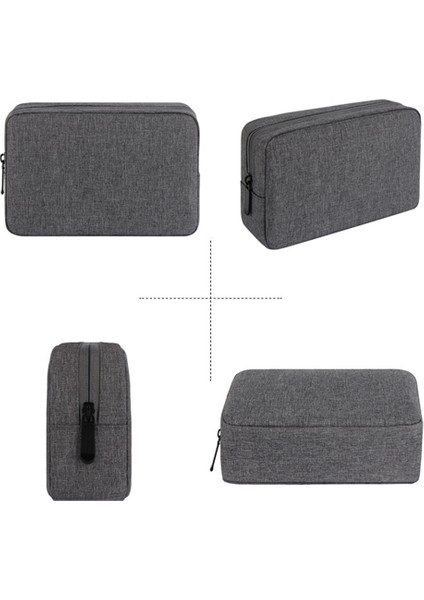 Yolıno QY-A011 Küçük Boy Dijital Aksesuarlar Su Geçirmez Fermuarlı Çanta Veri Kablosu Powerbank Telefon Saklama Çantası - Gri (Yurt Dışından) fırsatları