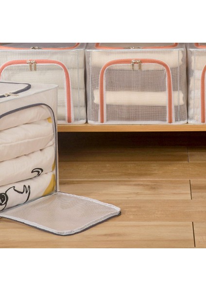 31L Dolap Giysi Saklama Kutusu Şeffaf Pvc Metal Çerçeve Saklama Çantası Düzenleyici - Gri (Yurt Dışından) fiyatları