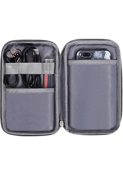 Canvasartısan L28-S21 Düz Renk Kumaş Dokulu Polyester Dijital Aksesuar Düzenleyici Saklama Çantası Kulaklık Şarj Cihazı Fare Kılıfı - Açık Yeşil (Yurt Dışından) modelleri