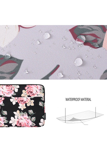 Canvasartısan H40-11 Darbeye Dalı Taşıma Çantası 14 Inç Dizüstü Bilgisayarlar Için Taşınabilir Saklama Çantası Gül Desenli Baskılı Dış Kılıflı Kol Çantası - Siyah (Yurt Dışından) fırsatları