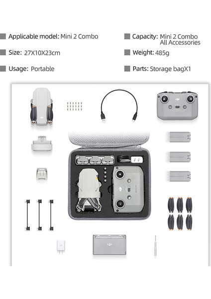 Djı Mini 2 / Mini 2 Se Combo Drone ve Aksesuarları Saklama Çantası Taşınabilir Darbeye Dalı Taşıma Çantası El Çantası - Gri / Siyah Astar (Yurt Dışından) fırsatları