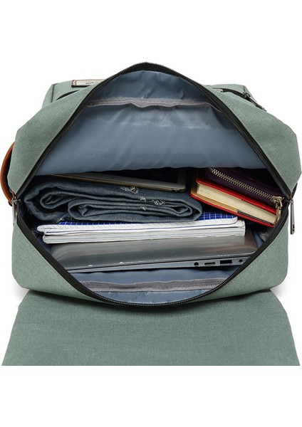 USB Şarj Portlu Retro Naylon Oxford Kumaş Sırt Çantası Dizüstü Bilgisayar Giysileri Çift Omuz Çantası - Açık Altın Fermuarlı / Koyu Gri (Yurt Dışından) indirimleri