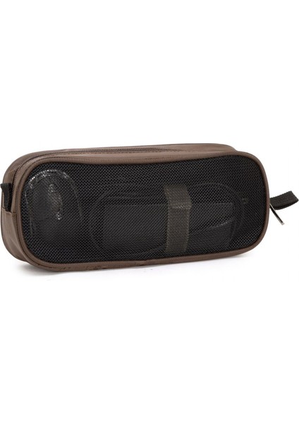 Lısen Taşınabilir Dijital Aksesuarlar Naylon Taşıma Çantası Veri Kablosu U-Disk Kulaklık Saklama Çantası - Kahverengi Fileli (Yurt Dışından)