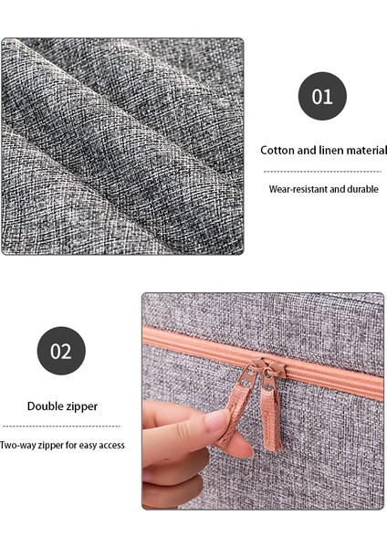 Kapaklı 100 L Giysi Saklama Çantası / Büyük Şeffaf Pencereli Pamuklu Keten Solüsyon Düzenleyici Taşınma Kutuları - Bej (Yurt Dışından) fiyatları