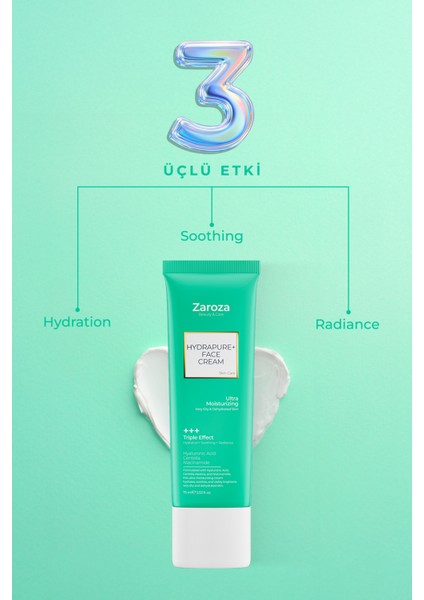 Hydrapure+ Centella Hyaluronic Asit yoğun nemlendirici ve Onarıcı Yüz Kremi 75 ml modelleri