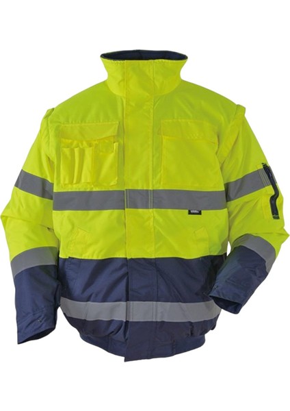 WJK60 Oxford Kolları Çıkabilen Reflektörlü Mont (Sarı/lacivert)