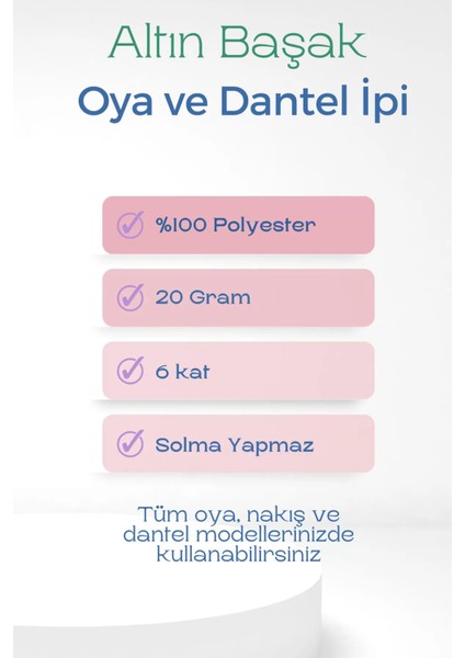 Altınbaşak Oya ve Dantel Ipi 20 gr - Royaleks - No: 347 fiyatları