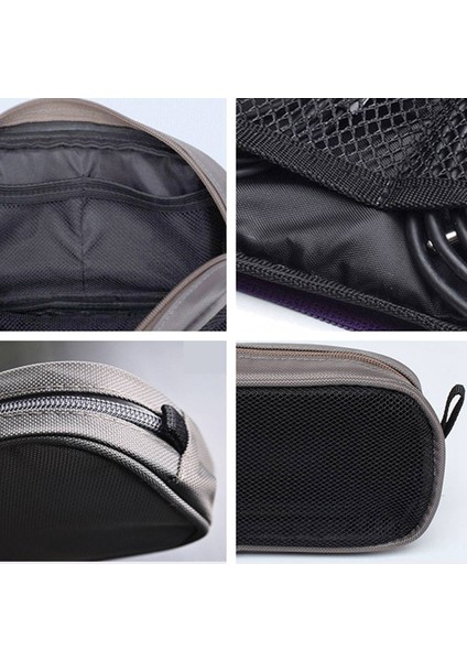 Lısen Taşınabilir Dijital Aksesuarlar Naylon Taşıma Çantası Veri Kablosu U-Disk Kulaklık Saklama Çantası - Kahverengi Fileli (Yurt Dışından) fırsatları