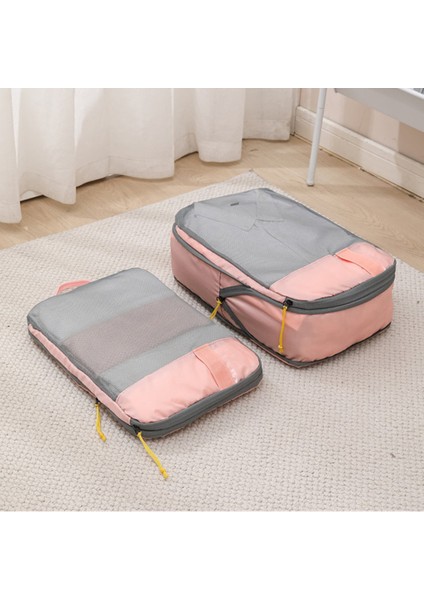 LXSN-000680 3 Parça Seyahat Giyim Sıkıştırma Paketleme Çantası Oxford Kumaş Saklama Çantası - Pembe (Yurt Dışından) modelleri