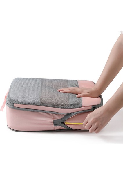 LXSN-000680 3 Parça Seyahat Giyim Sıkıştırma Paketleme Çantası Oxford Kumaş Saklama Çantası - Pembe (Yurt Dışından) indirimleri