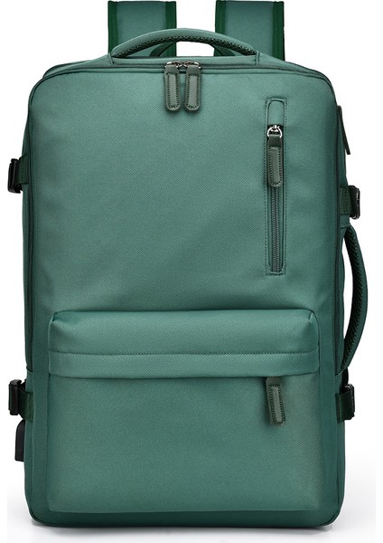 USB Şarj Portlu 15,6 Inç Dizüstü Bilgisayar Iş Çantasına Uygun Seyahat Sırt Çantası - Yeşil (Yurt Dışından)