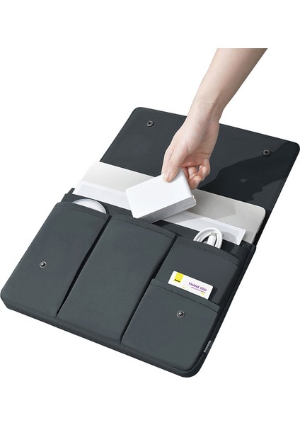 13 Inç Dizüstü Bilgisayar Çantası Taşıma Kılıfı Dizüstü Bilgisayar Kılıfı Su Geçirmez Naylon Saklama Çantası - Siyah (Yurt Dışından)