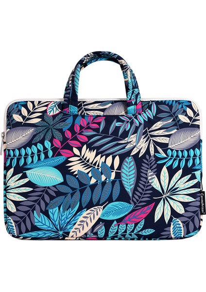 Canvasartısan H30-B01 14 Inç Dizüstü Bilgisayar Çantası Büyük Yaprak Desenli Iyi Korunan Düşmeye Karşı Dalı Dizüstü Bilgisayar Çantası - Mavi (Yurt Dışından)