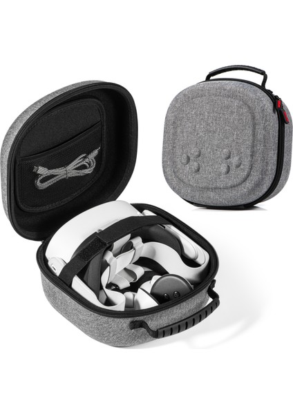 Startrc Games Meta Quest 3s / Quest 3 / Quest 2 Taşıma Çantası Kar Tanesi Kumaş Vr Başlık Saklama Çantası - Gri (Yurt Dışından)