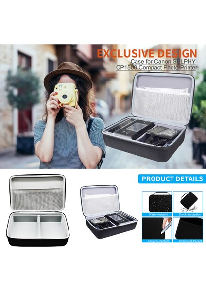 Canon Selphy CP1500 / CP1300 / CP1200 Fotoğraf Yazıcısı Için Naylon + Eva Sert Kabuklu Taşıma Çantası (Yurt Dışından) indirimleri