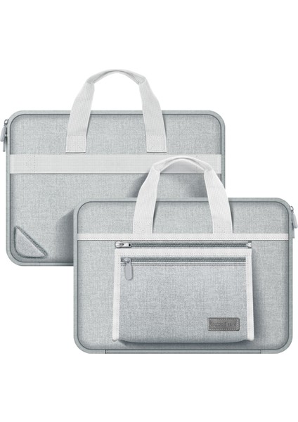 13-14 Inç Dizüstü Bilgisayar Çantası Su Geçirmez Oxford Kumaş Dizüstü Bilgisayar Koruyucu Kılıf ve Küçük Çıkarılabilir Çanta - Gri (Yurt Dışından)